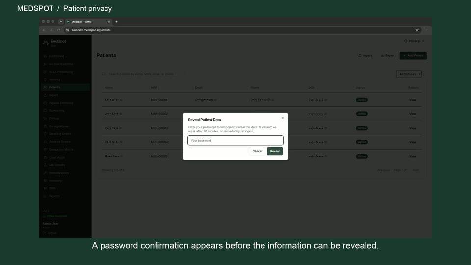 Recorded Find the patient privacy controls workflow