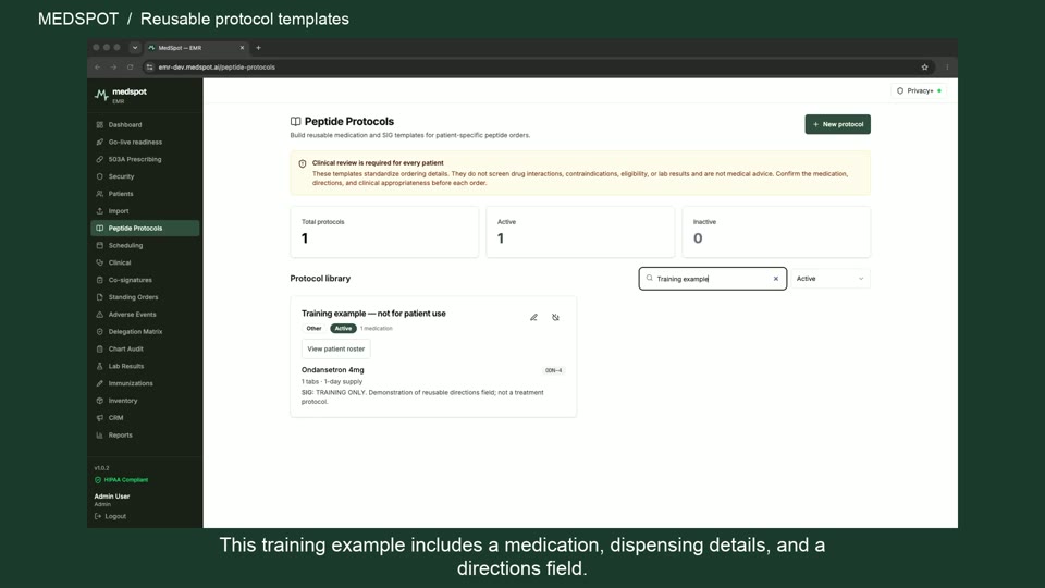 Recorded Explore a saved protocol template workflow