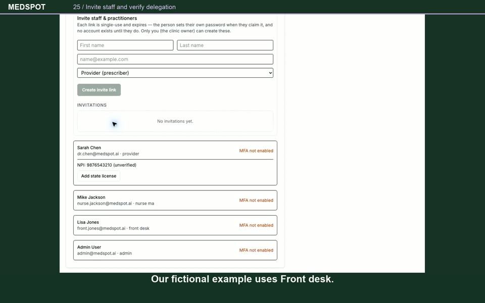 Recorded Invite staff and manage delegation workflow