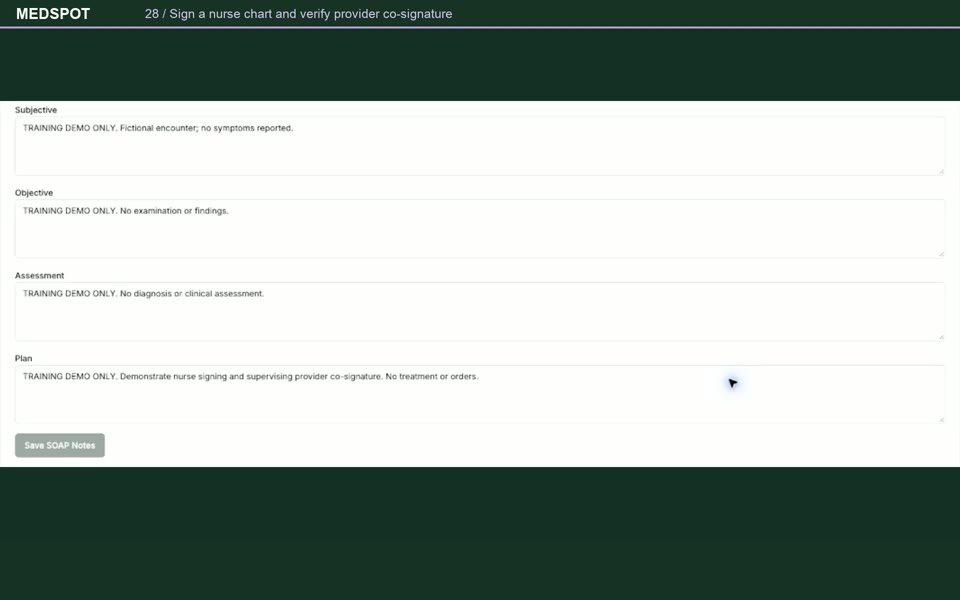 Recorded Sign and co-sign a nurse chart workflow
